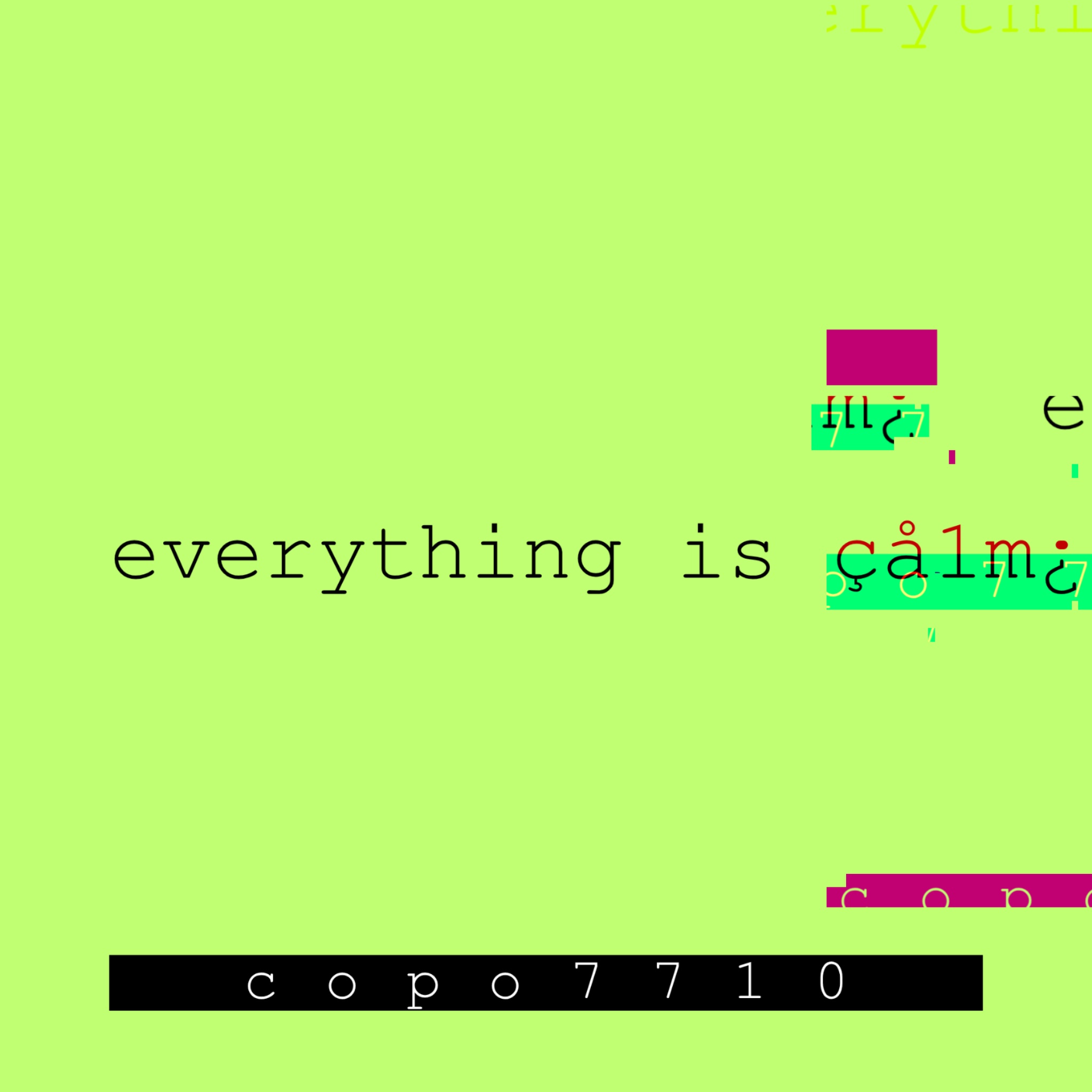 Everything is calm? single artwork